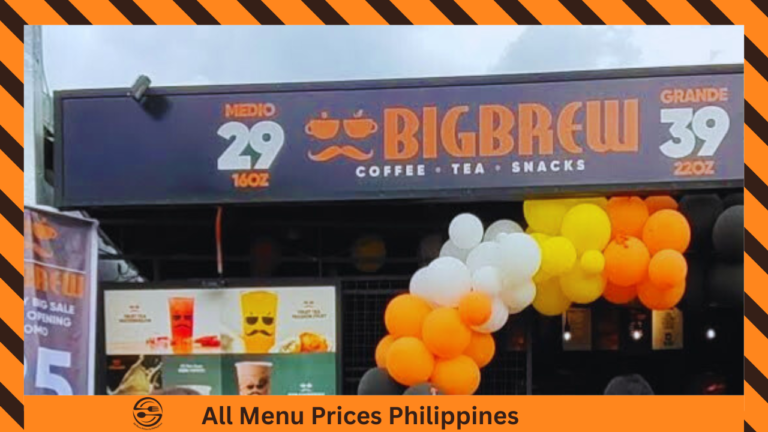 Big Brew Menu With Prices in Philippines