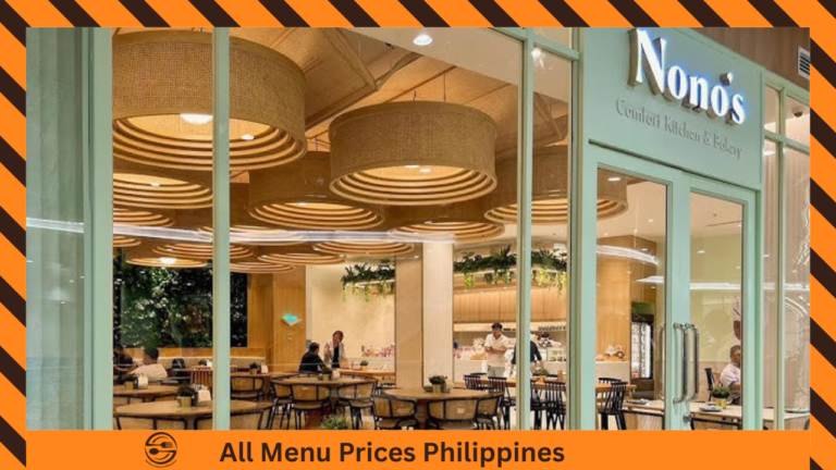 nono's Menu With Prices in Philippines
