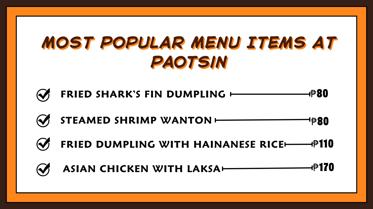 Most Popular Menu Items At Paotsin