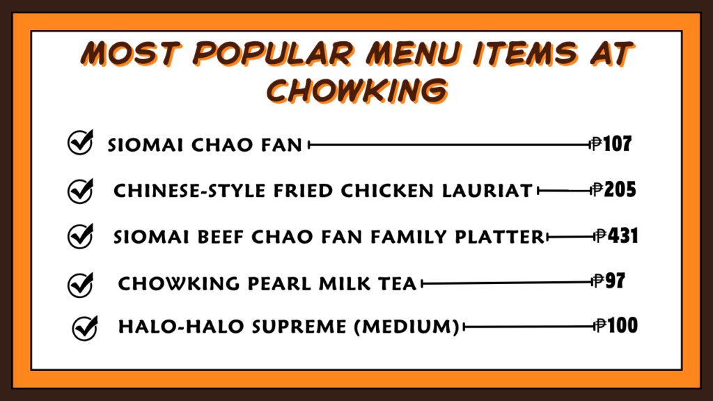 Chowking Menu Prices In The Philippines 2 Most Popular Menu items at Chowking Philippines