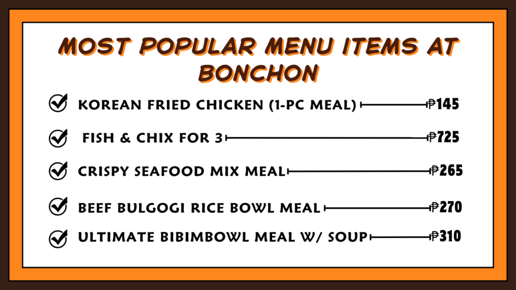 Bonchon Menu Prices In The Philippines 2 Most Popular Menu items at Bonchon Philippines
